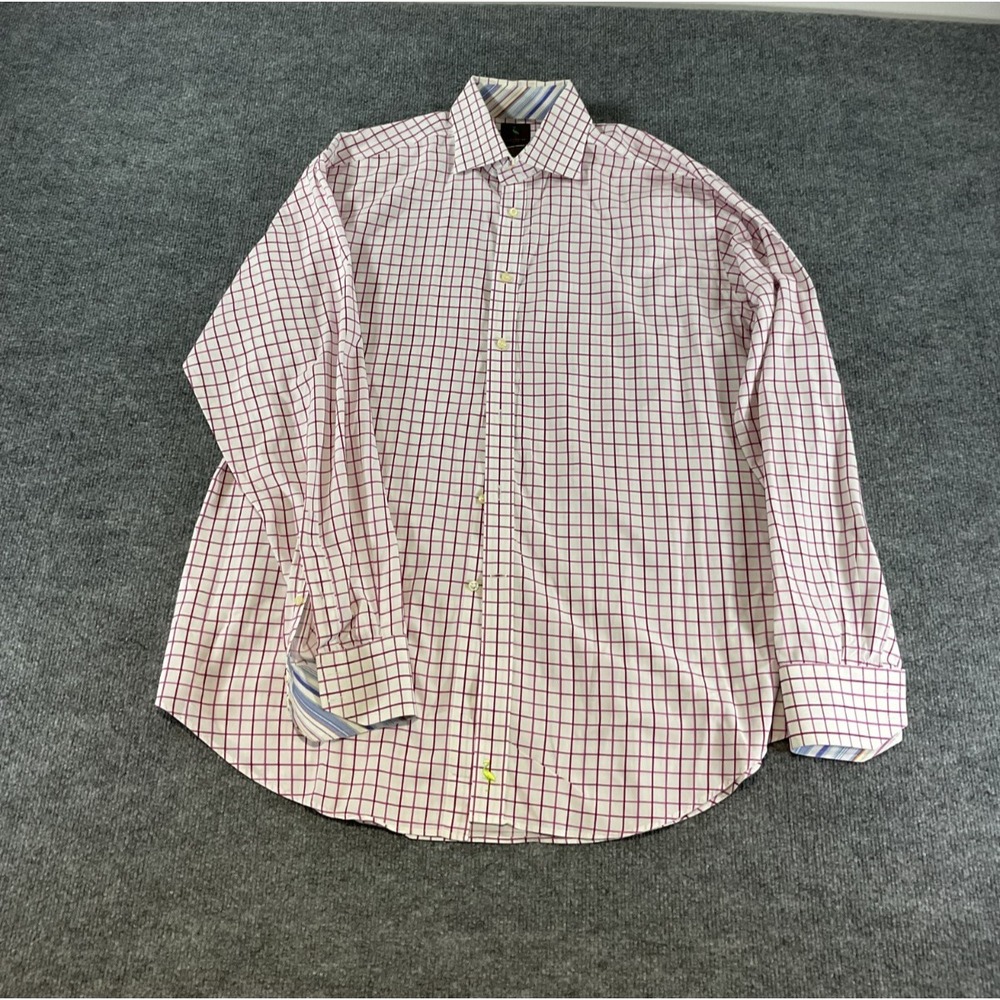 Tailorbyrd XL Long Sleeve Button Down Shirt 2 Ply Long Staple Yarn Check Cotton